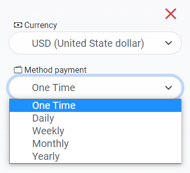 payment onetime form