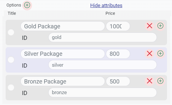 options of payment forms of easy form builder