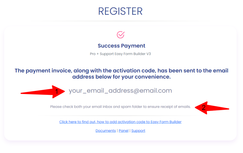 Easy Form Builder success payment