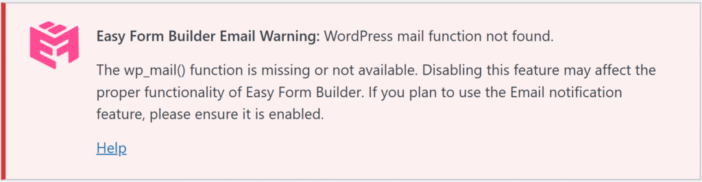 WordPress mail function not found