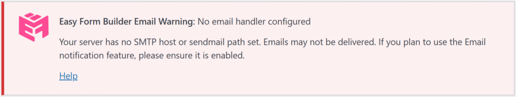 No email handler configured