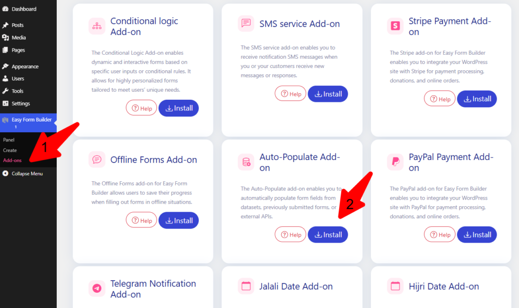 install and activate Auto-Populate