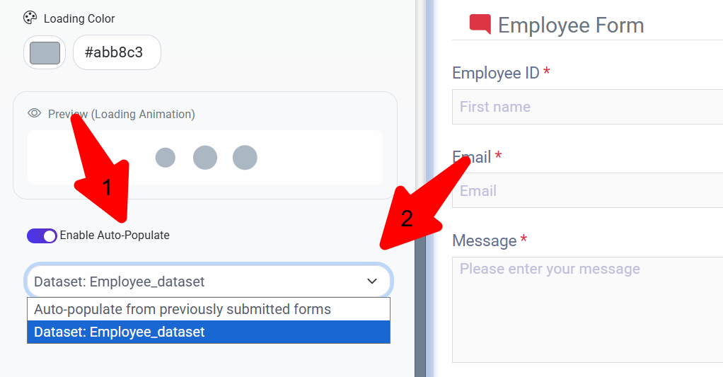 Enable Auto-Populate Easy Form Builder