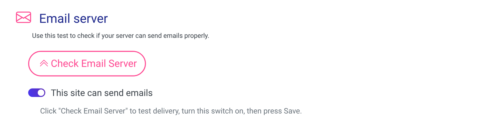 The Check Email Server button in Easy Form Builder → Settings → Email Settings